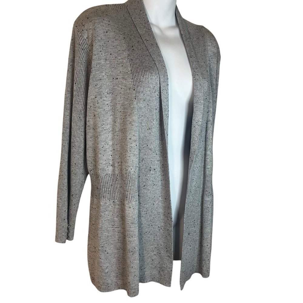 Verve Ami Gray open front cardigan with black speckles size L
